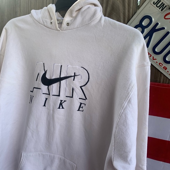 Vintage 90s Nike Air embroidered center swoosh spell out Hoodie Size XXL - Picture 2 of 9